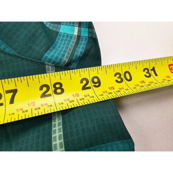 Colmbia Size 3X Mens Green Check Omni Shade Back Vent Logo Tag Polyester Shirt - Picture 2 of 12